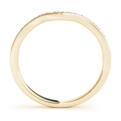 Curved Bands Half Eternity Ring in Gold & Platinum