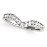 Curved Bands Half Eternity Ring in Gold & Platinum