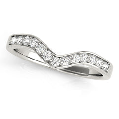 Curved Bands Half Eternity Ring in Gold & Platinum