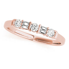 Fancy Baguette Half Eternity Ring in Gold & Platinum
