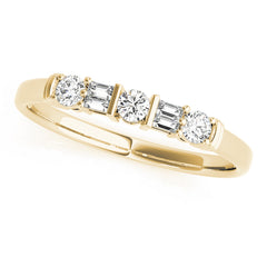 Fancy Baguette Half Eternity Ring in Gold & Platinum