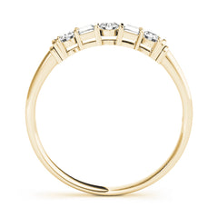 Fancy Baguette Half Eternity Ring in Gold & Platinum