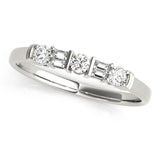Fancy Baguette Half Eternity Ring in Gold & Platinum