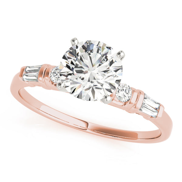 Devoted Fancy Shape Baguette Round Diamond Engagement Ring — 9K/18K Gold & Platinum