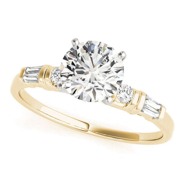 Devoted Fancy Shape Baguette Round Diamond Engagement Ring — 9K/18K Gold & Platinum