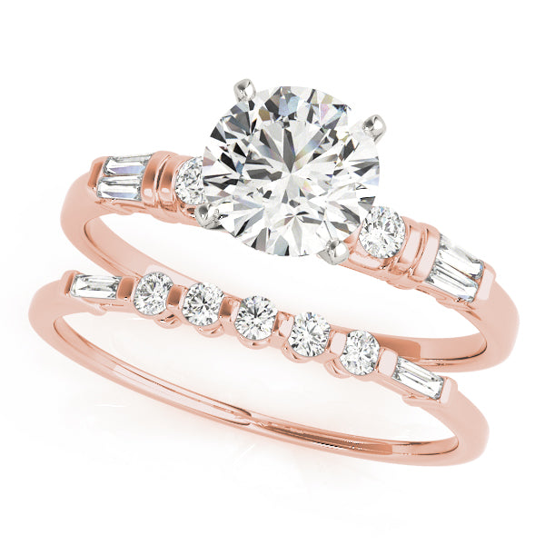 Devoted Fancy Shape Baguette Round Diamond Engagement Ring — 9K/18K Gold & Platinum
