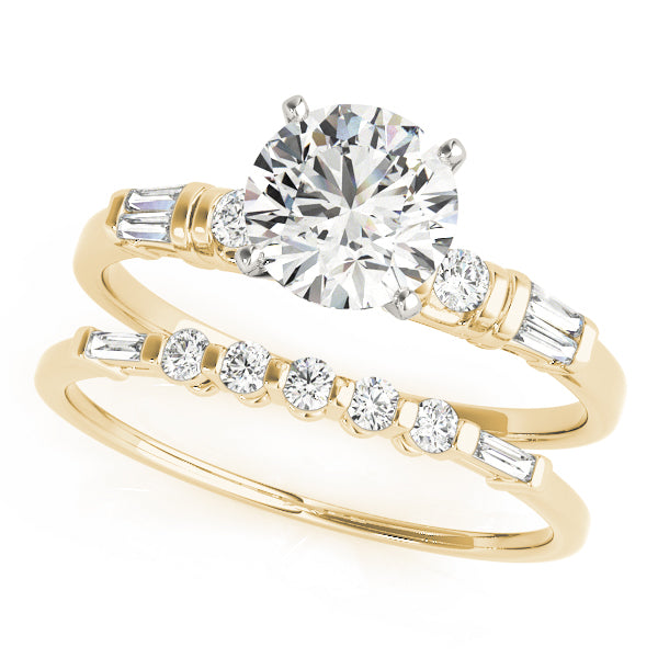 Devoted Fancy Shape Baguette Round Diamond Engagement Ring — 9K/18K Gold & Platinum