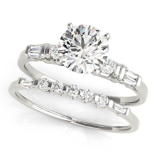 Devoted Fancy Shape Baguette Round Diamond Engagement Ring — 9K/18K Gold & Platinum