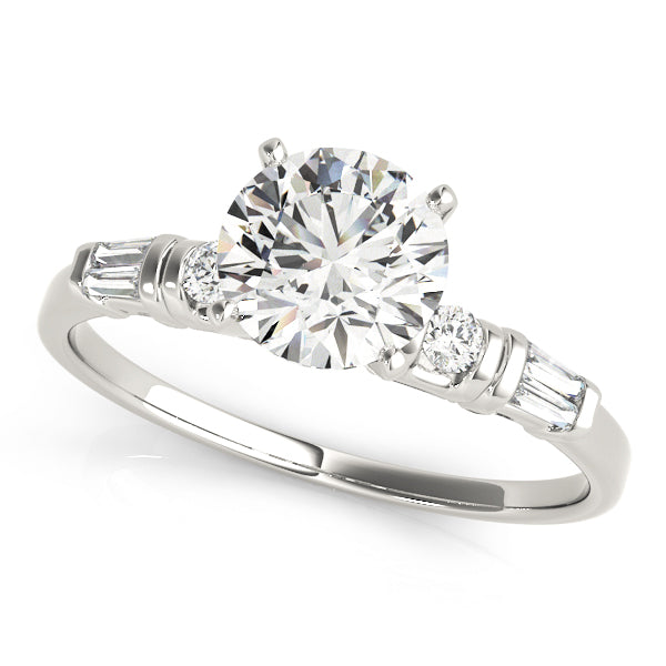 Devoted Fancy Shape Baguette Round Diamond Engagement Ring — 9K/18K Gold & Platinum