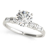 Devoted Fancy Shape Baguette Round Diamond Engagement Ring — 9K/18K Gold & Platinum
