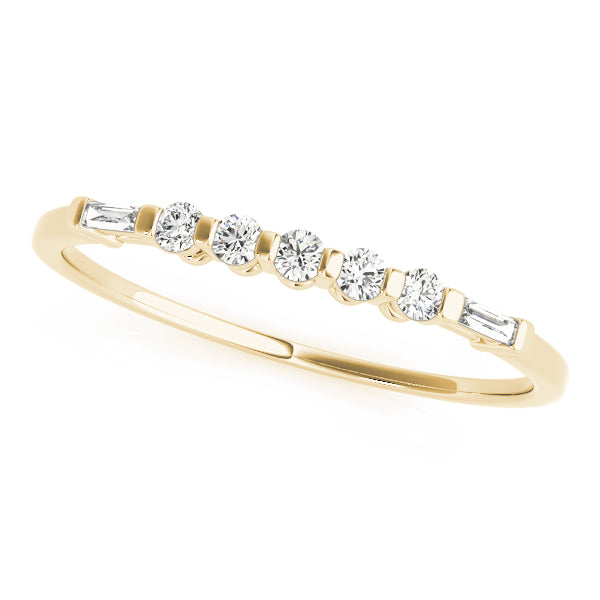 Fancy Baguette Half Eternity Ring in Gold & Platinum