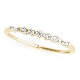 Fancy Baguette Half Eternity Ring in Gold & Platinum