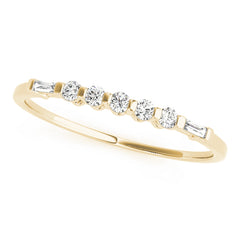 Fancy Baguette Half Eternity Ring in Gold & Platinum