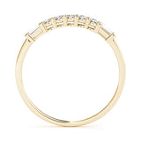 Fancy Baguette Half Eternity Ring in Gold & Platinum