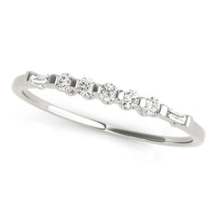 Fancy Baguette Half Eternity Ring in Gold & Platinum