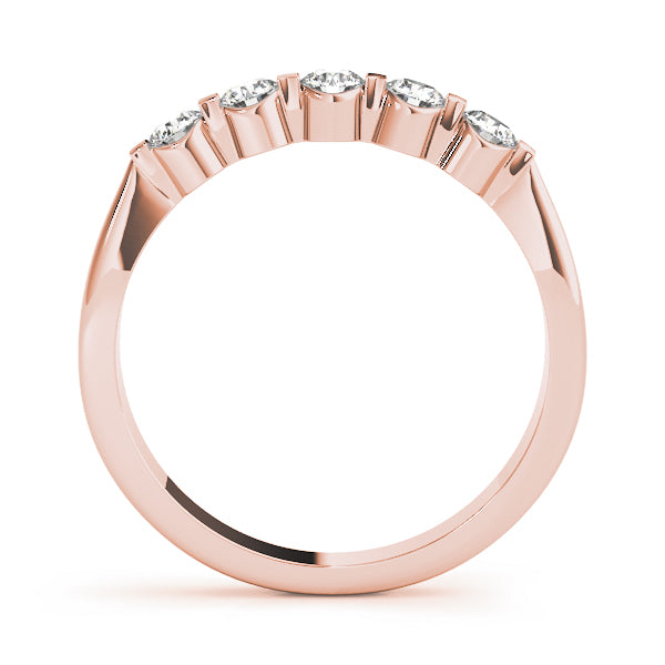 Bar Set Half Eternity Ring in Gold & Platinum