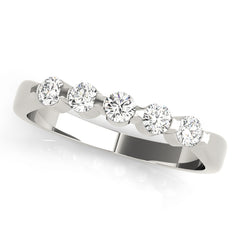 Bar Set Half Eternity Ring in Gold & Platinum