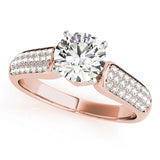Resplendent Pave Round Diamond Engagement Ring — 9K/18K Gold & Platinum
