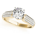 Resplendent Pave Round Diamond Engagement Ring — 9K/18K Gold & Platinum