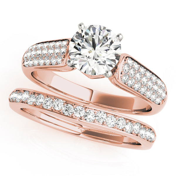 Resplendent Pave Round Diamond Engagement Ring — 9K/18K Gold & Platinum