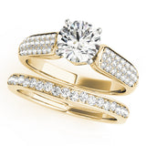 Resplendent Pave Round Diamond Engagement Ring — 9K/18K Gold & Platinum