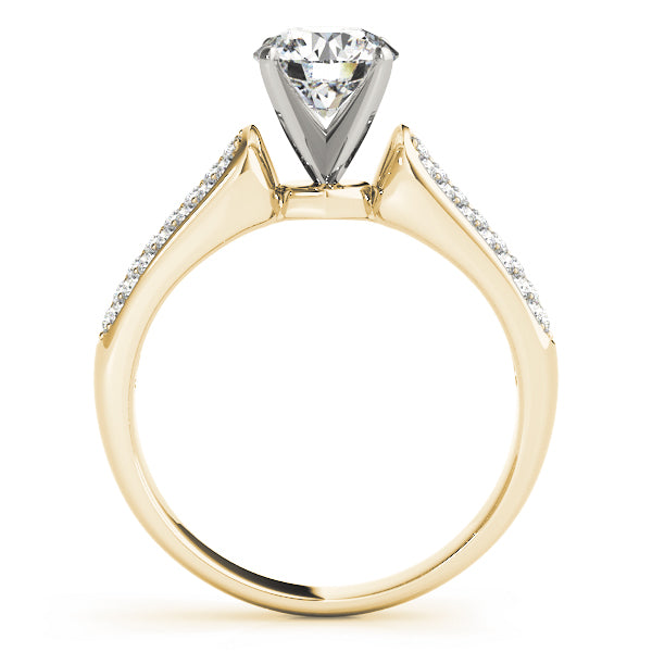 Resplendent Pave Round Diamond Engagement Ring — 9K/18K Gold & Platinum
