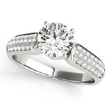 Resplendent Pave Round Diamond Engagement Ring — 9K/18K Gold & Platinum