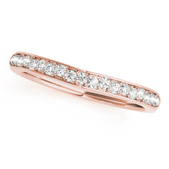 Curved Bands Half Eternity Ring in Gold & Platinum