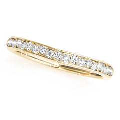 Curved Bands Half Eternity Ring in Gold & Platinum