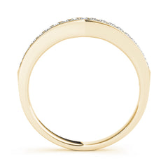 Curved Bands Half Eternity Ring in Gold & Platinum