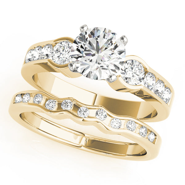 Cherished Three-Stone Round Diamond Engagement Ring — 9K/18K Gold & Platinum