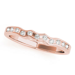Curved Bands Half Eternity Ring in Gold & Platinum
