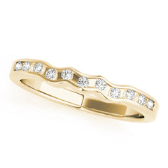 Curved Bands Half Eternity Ring in Gold & Platinum