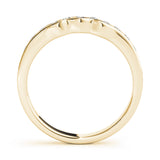 Curved Bands Half Eternity Ring in Gold & Platinum