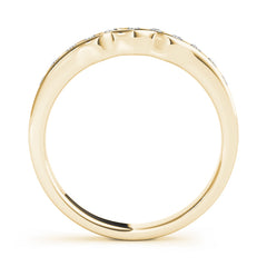 Curved Bands Half Eternity Ring in Gold & Platinum