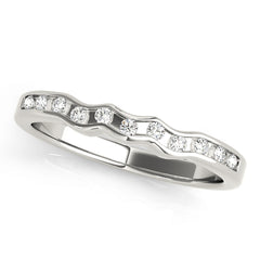 Curved Bands Half Eternity Ring in Gold & Platinum