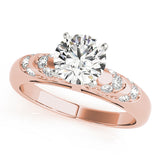 Noble Antique Round Diamond Engagement Ring — 9K/18K Gold & Platinum