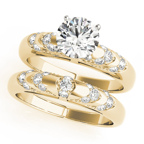 Noble Antique Round Diamond Engagement Ring — 9K/18K Gold & Platinum