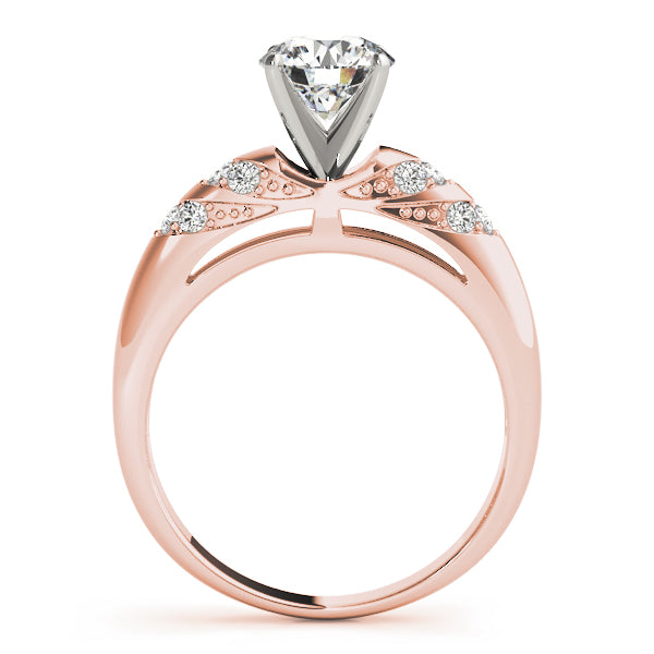 Noble Antique Round Diamond Engagement Ring — 9K/18K Gold & Platinum