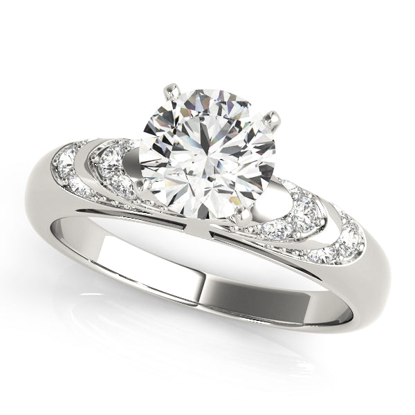 Noble Antique Round Diamond Engagement Ring — 9K/18K Gold & Platinum