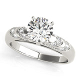 Noble Antique Round Diamond Engagement Ring — 9K/18K Gold & Platinum