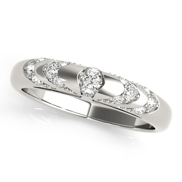 Contemporary Pavã© Half Eternity Ring in Gold & Platinum