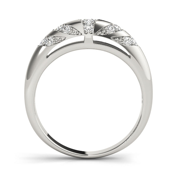 Contemporary Pavã© Half Eternity Ring in Gold & Platinum