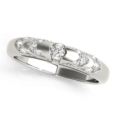 Contemporary Pavã© Half Eternity Ring in Gold & Platinum