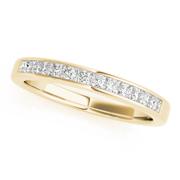 Channel Set Princess Cut Half Eternity Ring in Gold & Platinum