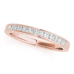 Channel Set Princess Cut Half Eternity Ring in Gold & Platinum