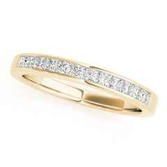 Channel Set Princess Cut Half Eternity Ring in Gold & Platinum