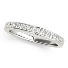 Channel Set Princess Cut Half Eternity Ring in Gold & Platinum