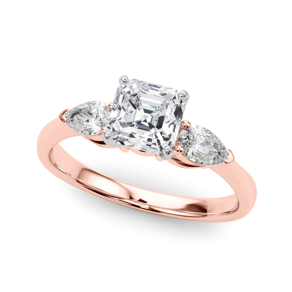 Timeless Three-Stone Pear Diamond Engagement Ring — 9K/18K Gold & Platinum