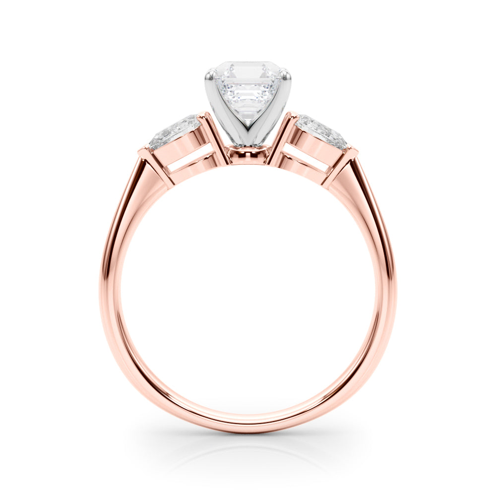 Timeless Three-Stone Pear Diamond Engagement Ring — 9K/18K Gold & Platinum
